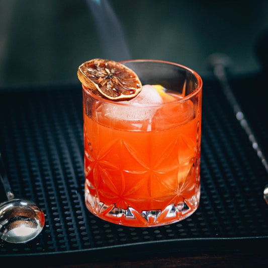 A photo of a non-alcoholic Negroni