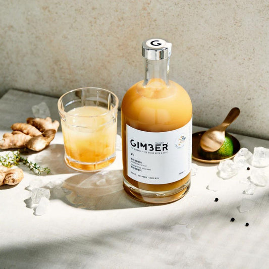 A photo of a 500 milliliter bottle of Gimber The Original. Gimber is available for sale at Knyota Drinks from knyota.com