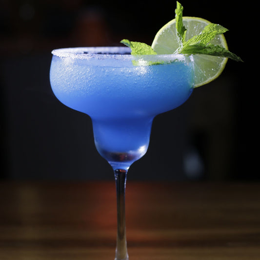 A photo of a Blue Lagoon mocktail recipe