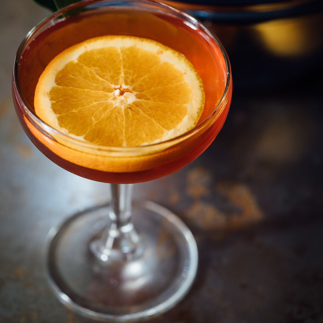 A photo of a non-alcoholic Bronx cocktail