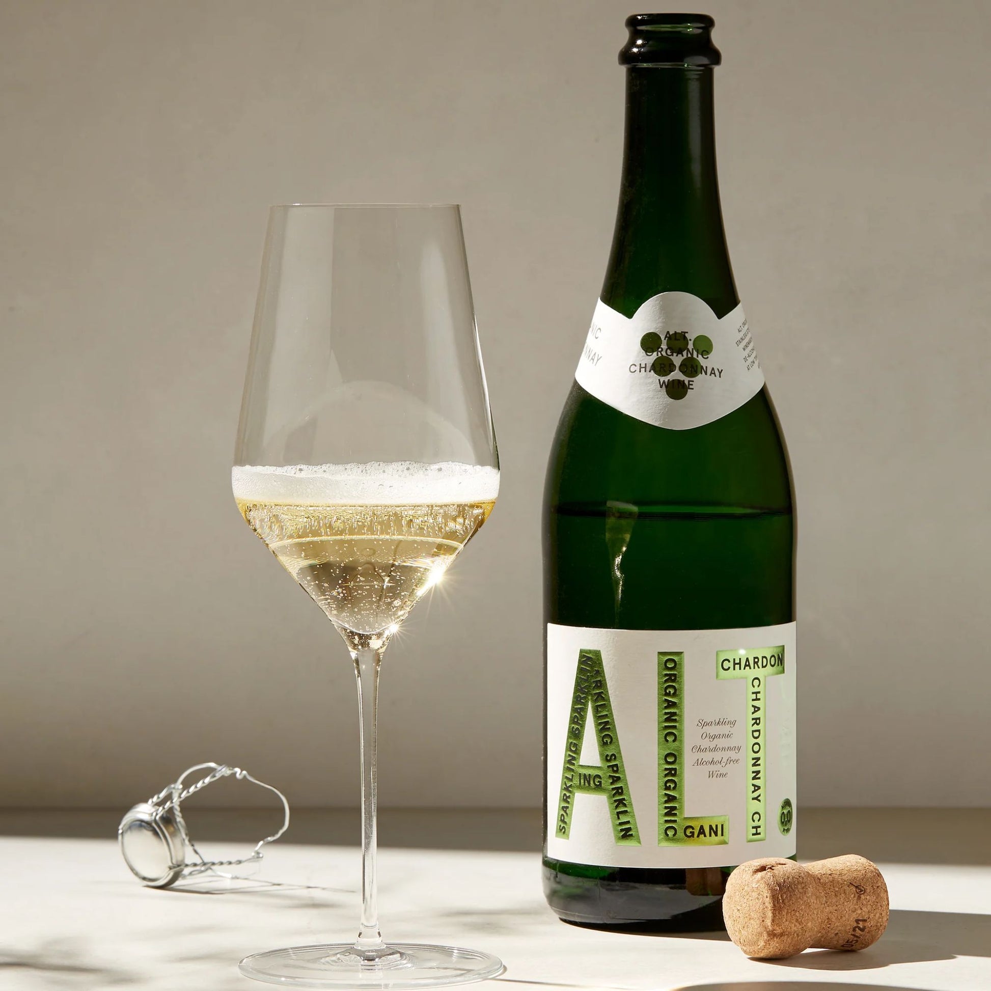 ALT. Non-Alcoholic Sparkling Organic Blanc de Blancs is available at Knyota Non-Alcoholic Drinks.