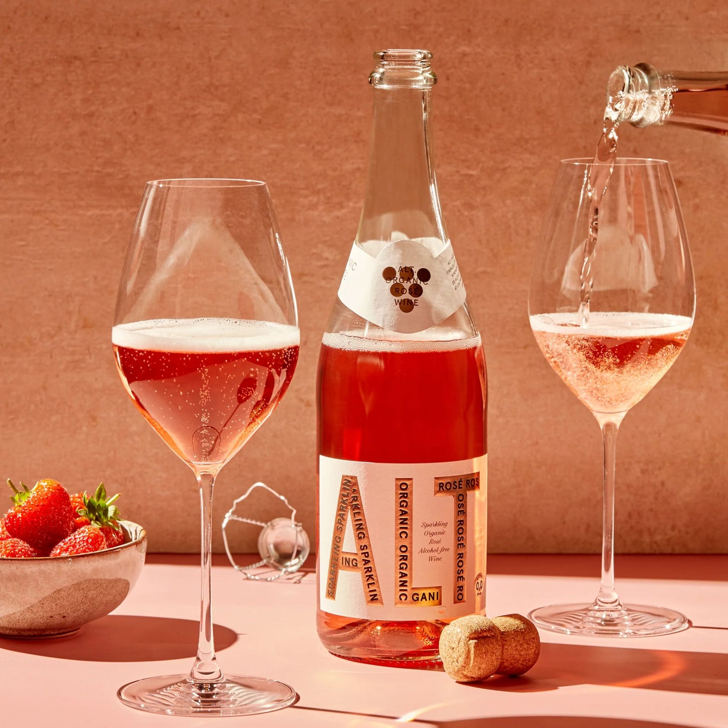 ALT. Non-Alcoholic Sparkling Organic Rosé is available at Knyota Non-Alcoholic Drinks.