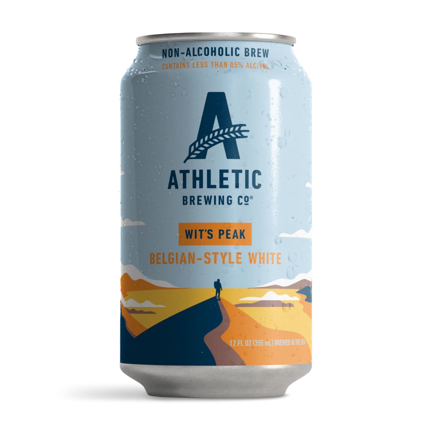 Athletic Brewing Non-Alcoholic Wit's Peak Belgian-Style White is available at Knyota Non-Alcoholic Drinks.