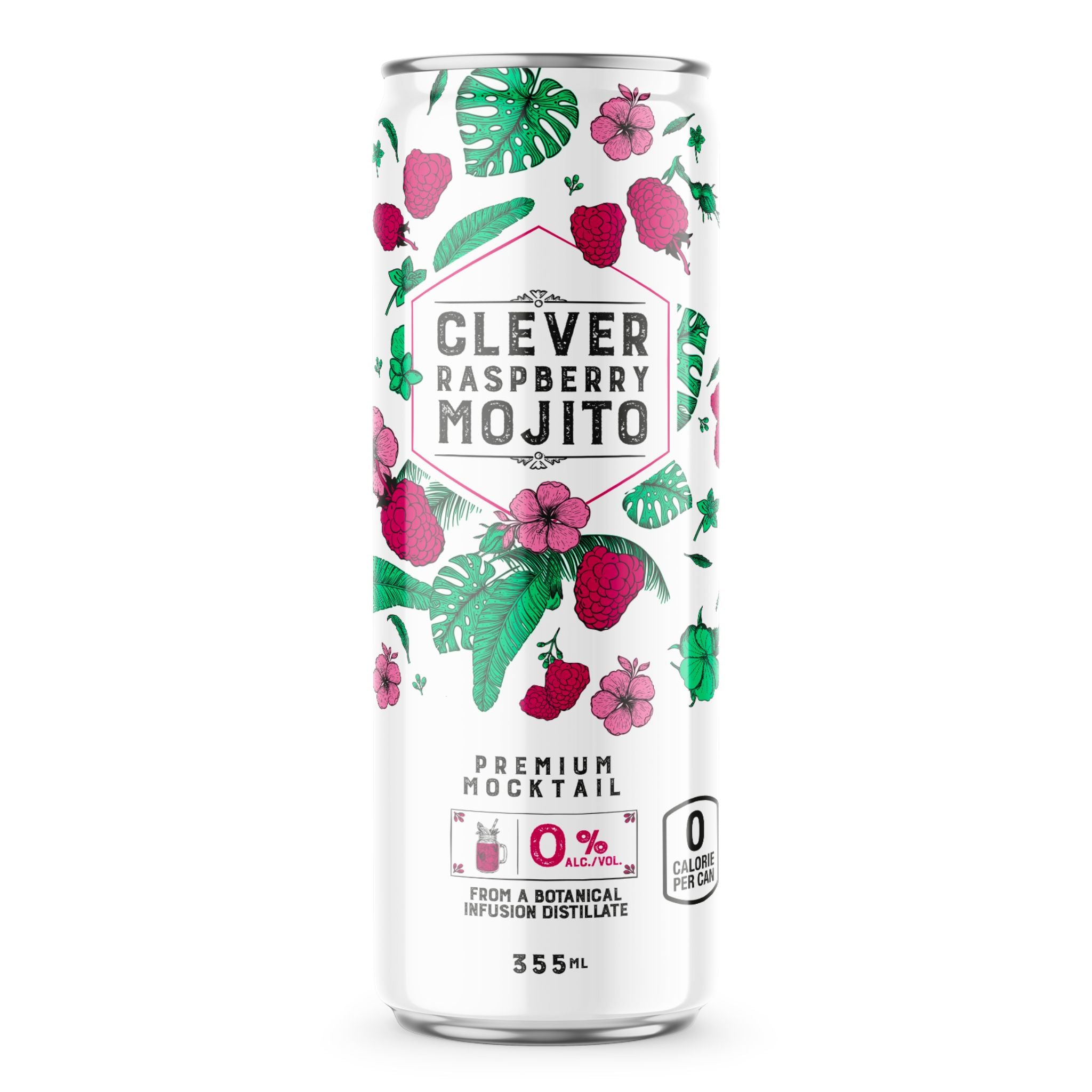 Clever Raspberry Mojito Premium Mocktail (355mL x 1) – Knyota Drinks