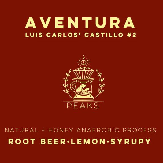 LULO La Gran Aventura - Luis Carlos' Natural + Honey Anaerobic Castillo - Peaks Series is available at Knyota Non-Alcoholic Drinks.