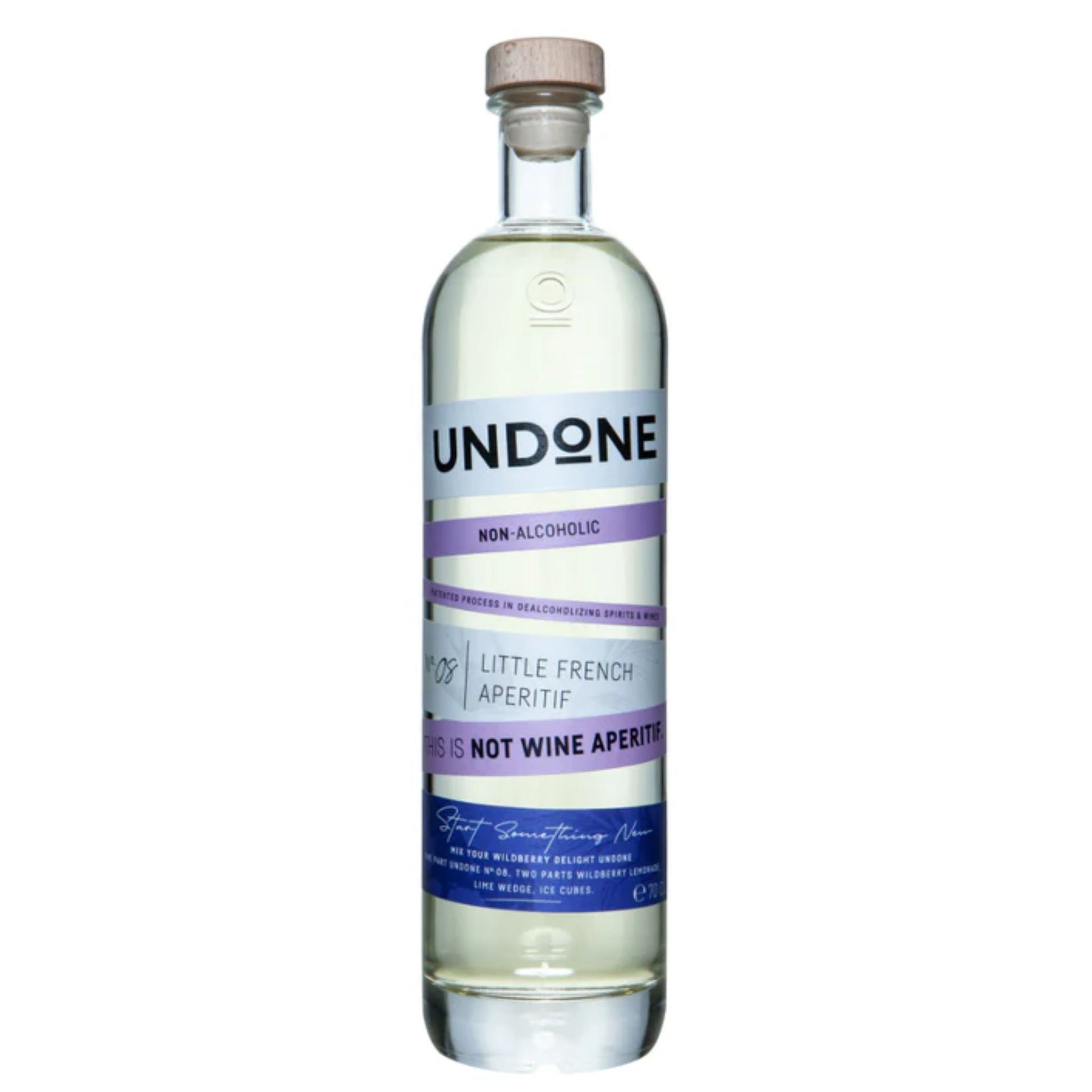 Undone No. 8 Little French Aperitif bottle, a non-alcoholic aperitif with a refreshing and fruity flavor.