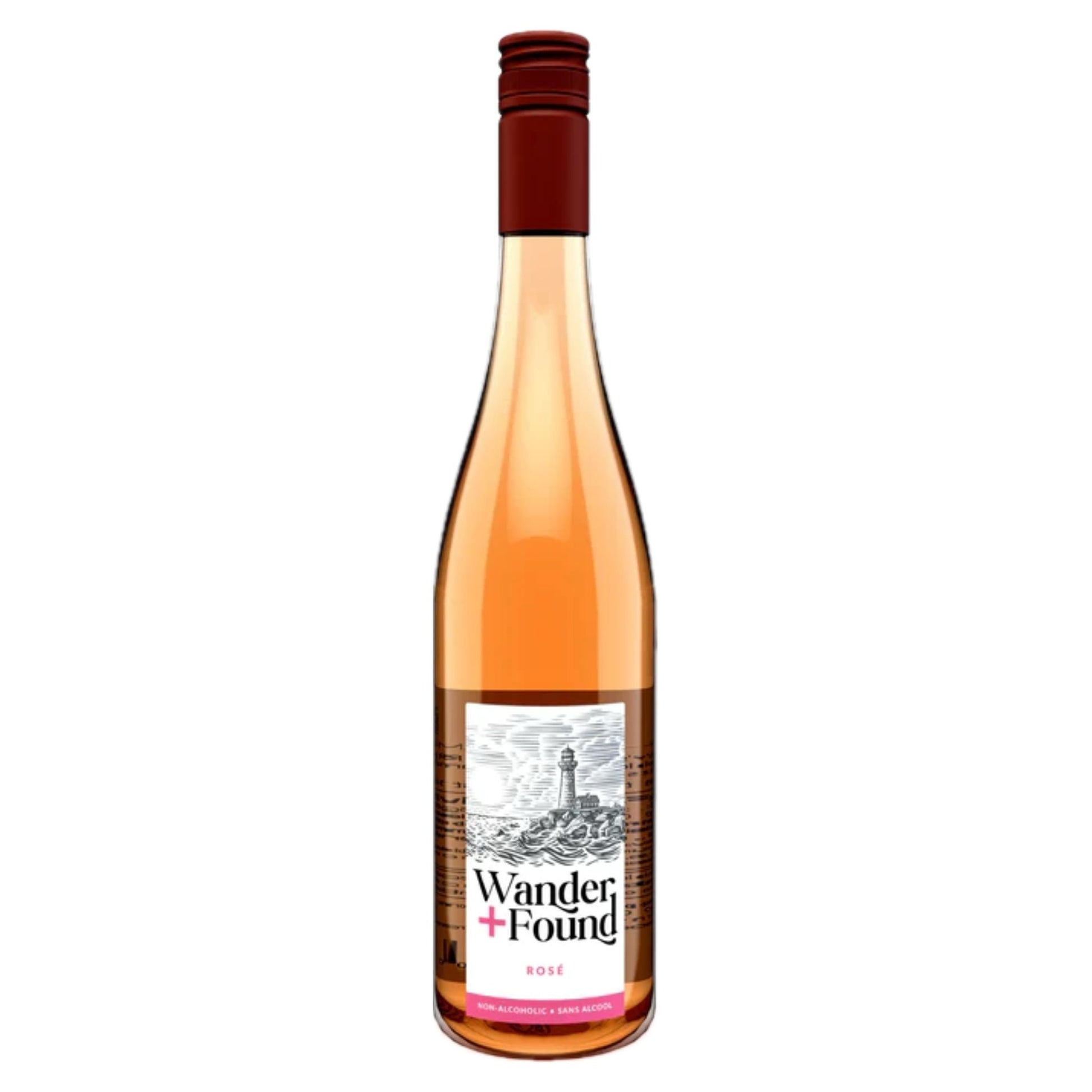 Wander and Found Non-Alcoholic Rosé is available at Knyota Non-Alcoholic Drinks.