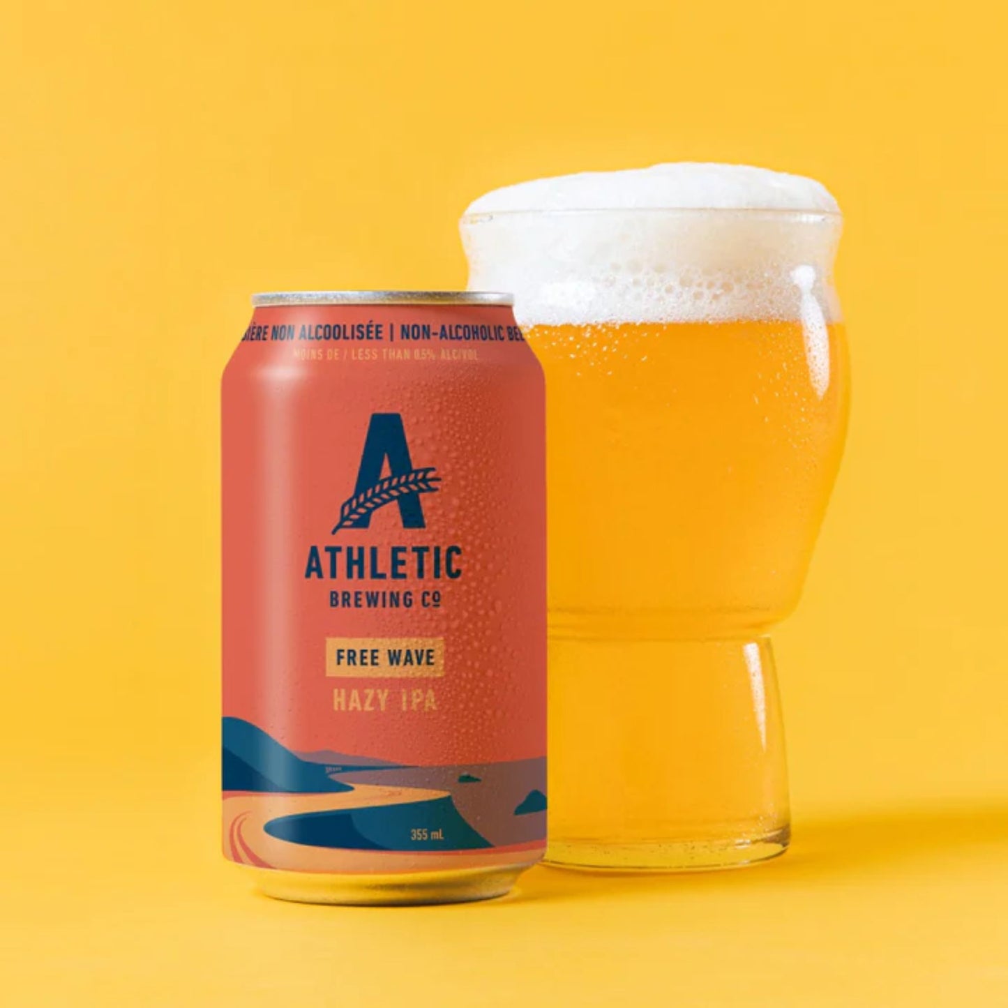 Athletic Brewing Free Wave Hazy IPA non-alcoholic beer is available for sale at Knyota Drinks in Ottawa.