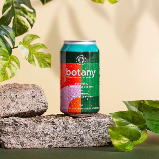 Collective Arts Botany Cucumber, Lemongrass & Lime Sparkling Botanical Water is available at Knyota Drinks in Ottawa.