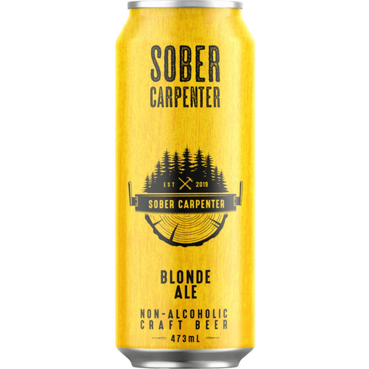 A photo of Sober Carpenter Blonde. Sober Carpenter Blonde Ale Non-Alcoholic Craft Beer is available for sale at knyota.com. Knyota Drinks delivers straight to your door.
