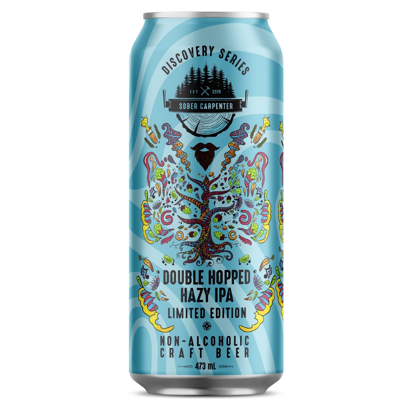Sober Carpenter Discovery Series Double Hopped Hazy IPA non-alcoholic beer is available for sale at Knyota Drinks in Ottawa.